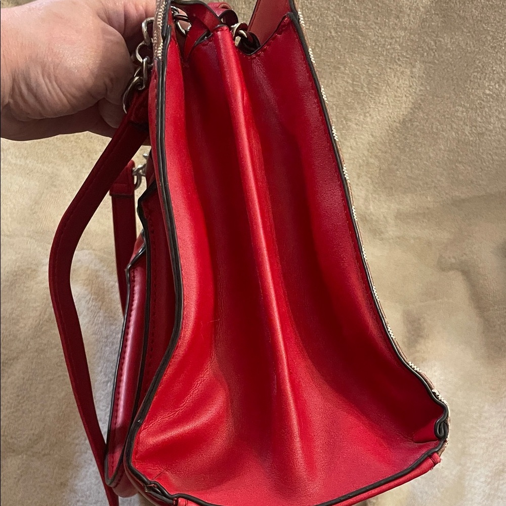 Nine West Red and Tan Patterned Shoulder Bag - Picture 2 of 7